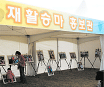 재활승마 사진을 전시한 홍보관